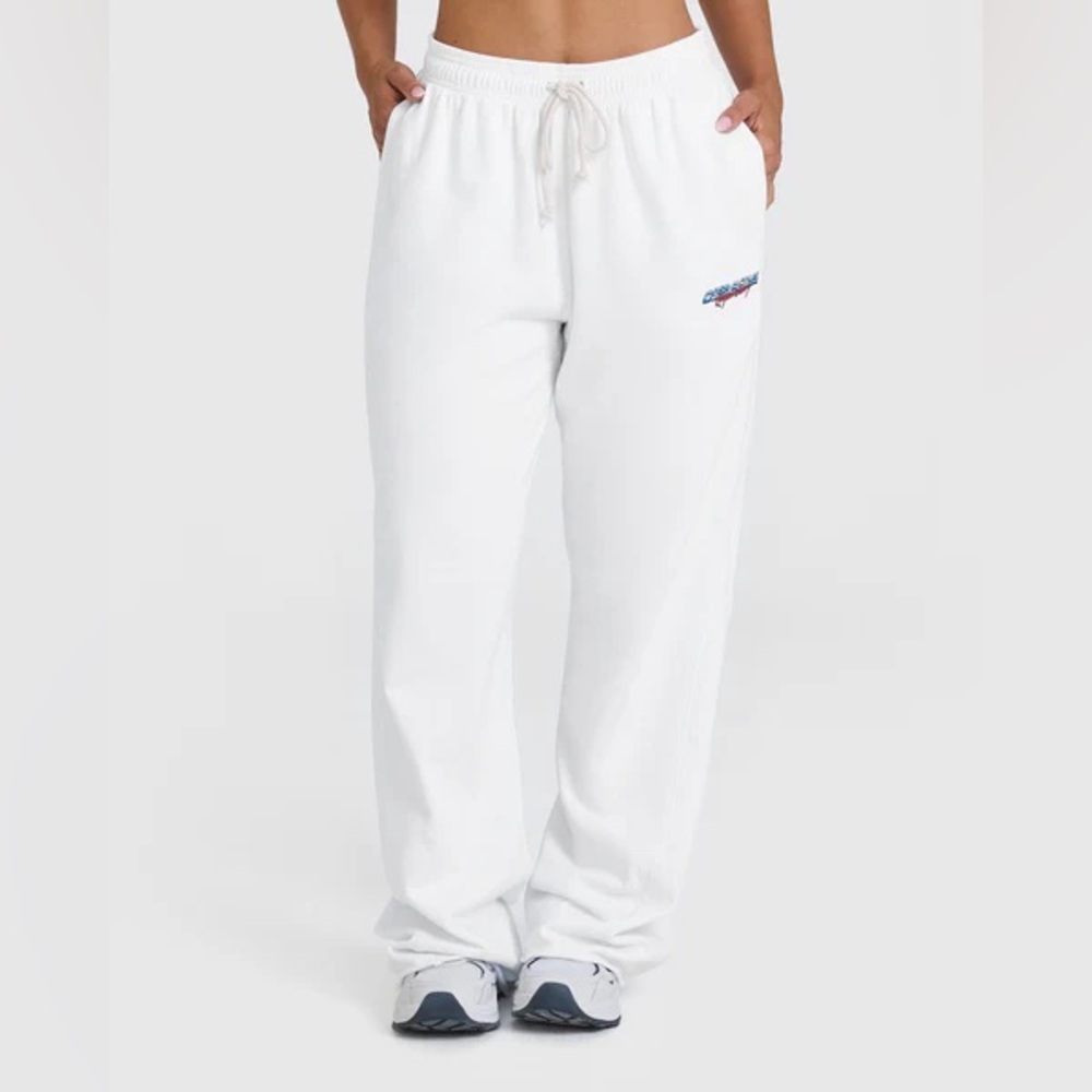ONER ACTIVE WHITE RAW LOUNGE WIDE LEG JOGGERS